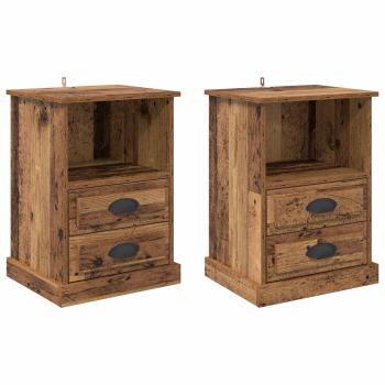 Nachttisch 2 stk. Altholz 36 x 43 x 60 cm Holzwerkstoff