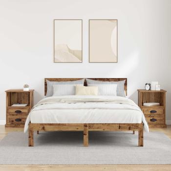 Nachttisch 2 stk. Altholz 36 x 43 x 60 cm Holzwerkstoff
