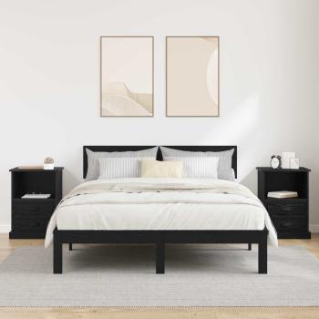 Nachttisch 2 stk. Schwarz Eichen-Optik 36 x 43 x 60 cm