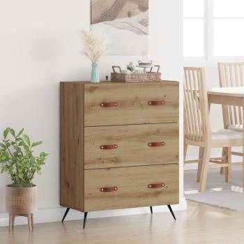 ARDEBO.de - Kommode 3-Schublade Artisan-Eiche 69,5 x 34 x 90 cm