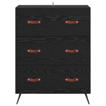 Kommode Schwarze Eiche 69,5 x 34 x 90 cm Holzwerkstoff