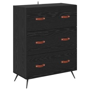 Kommode Schwarze Eiche 69,5 x 34 x 90 cm Holzwerkstoff