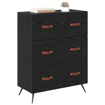 Kommode Schwarze Eiche 69,5 x 34 x 90 cm Holzwerkstoff