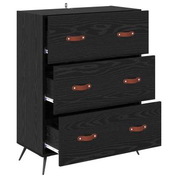 Kommode Schwarze Eiche 69,5 x 34 x 90 cm Holzwerkstoff
