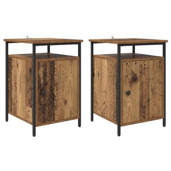 Nachttisch 2 Stk. Altholz 40 x 42 x 60cm Holzwerkstoff