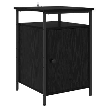 Nachttisch Schwarz Eichen-Optik 40 x 42 x 60cm Holzwerkstoff