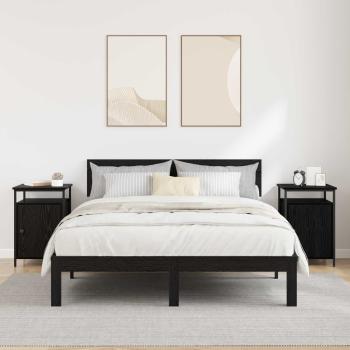 Nachttisch 2 Stk. Schwarz Eichen-Optik 40 x 42 x 60cm