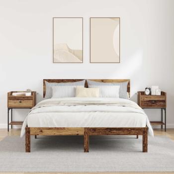 Nachttisch 2 Stk. Altholz 40 x 29 x 60 cm Holzwerkstoff