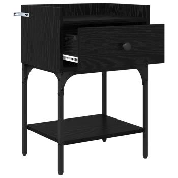 Nachttisch 2 Stk. Schwarz Eichen-Optik 40 x 29 x 60 cm