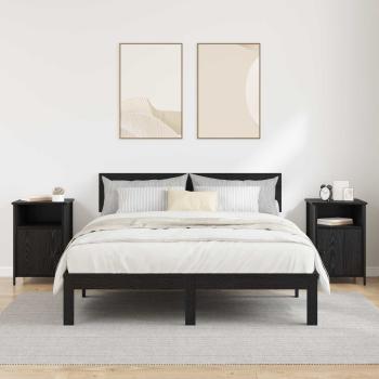 Nachttisch 2 Stk. Schwarz Eichen-Optik 40 x 42 x 60 cm
