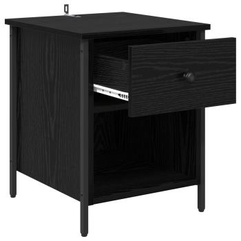 Nachttisch Schwarz Eichen-Optik 40 x 42 x 50 cm Holzwerkstoff