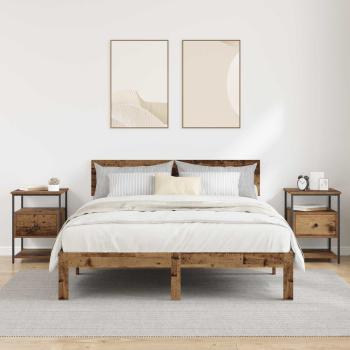 Nachttisch 2 Stk. Altholz 40 x 42 x 56 cm Holzwerkstoff