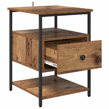 Nachttisch 2 Stk. Altholz 40 x 42 x 56 cm Holzwerkstoff