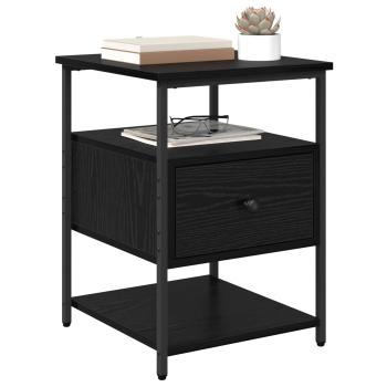 Nachttisch 2 Stk. Schwarz Eichen-Optik 40 x 42 x 56 cm