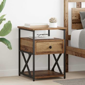 ARDEBO.de - Nachttisch 2 Stk. Altholz 40 x 42 x 55 cm Holzwerkstoff