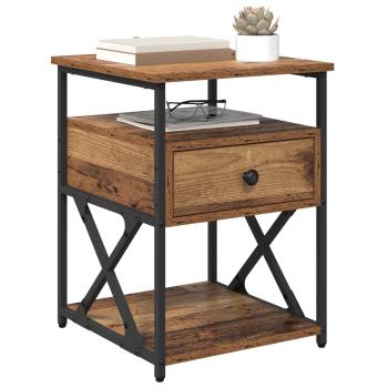 Nachttisch 2 Stk. Altholz 40 x 42 x 55 cm Holzwerkstoff