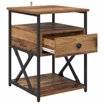 Nachttisch 2 Stk. Altholz 40 x 42 x 55 cm Holzwerkstoff