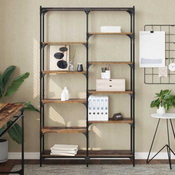 Regal 9 Ebenen 100 x 32 x 170 cm Holzwerkstoff Altholz