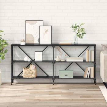 ARDEBO.de - Konsolentisch Schwarz Eichen-Optik 160 x 30 x 75 cm