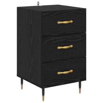 Nachttisch Schwarz Eichen-Optik 40 x 40 x 66 cm Holzwerkstoff