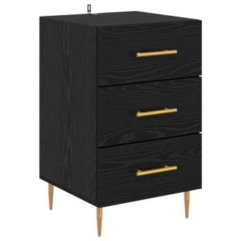 Nachttisch Schwarz Eichen-Optik 40 x 40 x 66 cm Holzwerkstoff