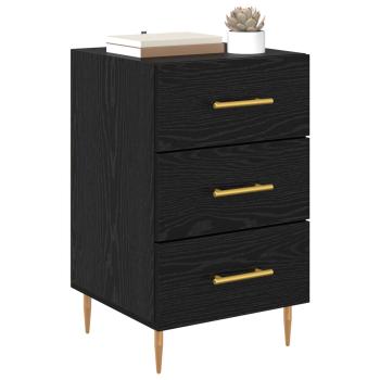 Nachttisch Schwarz Eichen-Optik 40 x 40 x 66 cm Holzwerkstoff