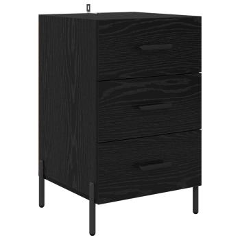 Nachttisch Schwarz Eichen-Optik 40 x 40 x 66 cm Holzwerkstoff