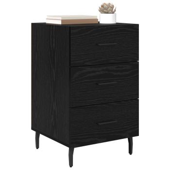 Nachttisch Schwarz Eichen-Optik 40 x 40 x 66 cm Holzwerkstoff