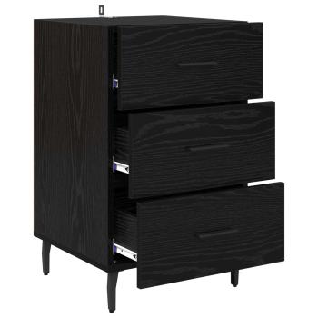 Nachttisch Schwarz Eichen-Optik 40 x 40 x 66 cm Holzwerkstoff