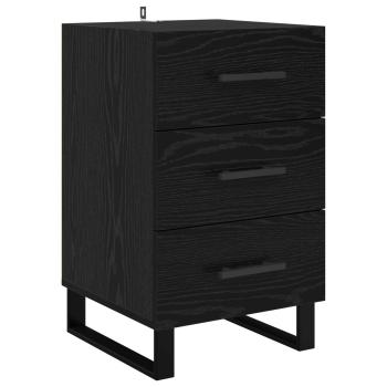 Nachttisch Schwarz Eichen-Optik 40 x 40 x 66 cm Holzwerkstoff