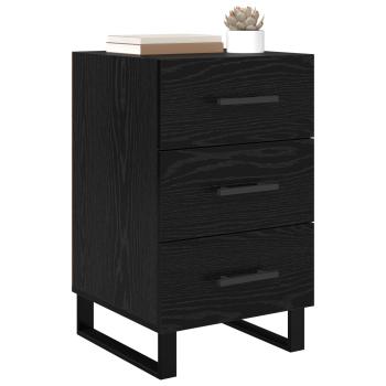 Nachttisch Schwarz Eichen-Optik 40 x 40 x 66 cm Holzwerkstoff