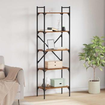 ARDEBO.de - Bücherregal 5 Ebenen 56 x 32 x 174 cm Holzwerkstoff Altholz