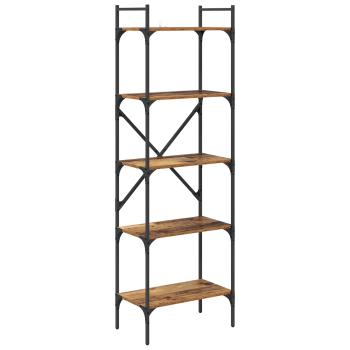 Bücherregal 5 Ebenen 56 x 32 x 174 cm Holzwerkstoff Altholz