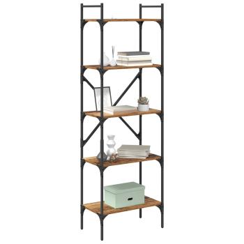 Bücherregal 5 Ebenen 56 x 32 x 174 cm Holzwerkstoff Altholz