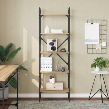 Bücherregal 5 Ebenen 56 x 32 x 174 cm Holzwerkstoff