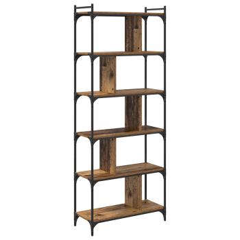 B?cherregal 5 Ebenen 76 x 32 x 192 cm Holzwerkstoff Altholz