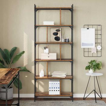 B?cherregal 5 Ebenen 76 x 32 x 192 cm Holzwerkstoff Altholz