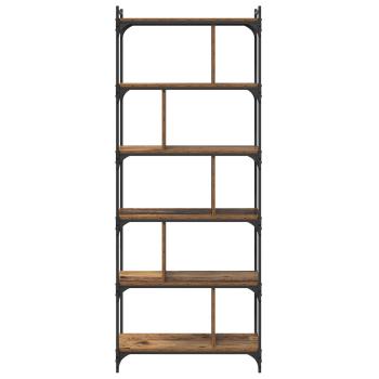 B?cherregal 5 Ebenen 76 x 32 x 192 cm Holzwerkstoff Altholz
