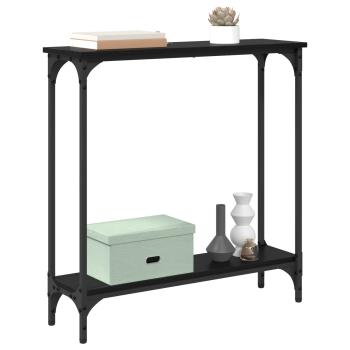 Konsolentisch Schwarz Eichen-Optik 75 x 22,5 x 75 cm