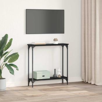 Konsolentisch Schwarz Eichen-Optik 75 x 22,5 x 75 cm