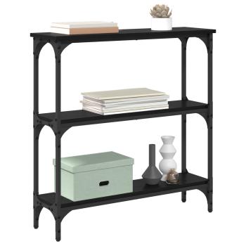 Konsolentisch Schwarz Eichen-Optik 75 x 22,5 x 75 cm