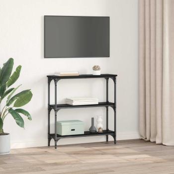 Konsolentisch Schwarz Eichen-Optik 75 x 22,5 x 75 cm