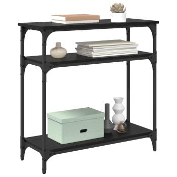 Konsolentisch Schwarz Eichen-Optik 75 x 29 x 75 cm