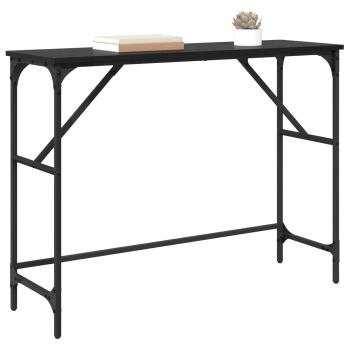 Konsolentisch Schwarz Eichen-Optik 100 x 32 x 75 cm