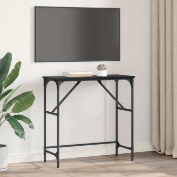 Konsolentisch Schwarz Eichen-Optik 75 x 32 x 75 cm