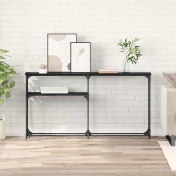 ARDEBO.de - Konsolentisch Schwarz Eichen-Optik 146 x 22.5 x 75 cm