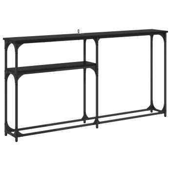 Konsolentisch Schwarz Eichen-Optik 146 x 22.5 x 75 cm