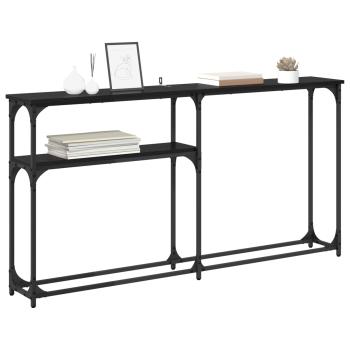 Konsolentisch Schwarz Eichen-Optik 146 x 22.5 x 75 cm