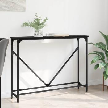 ARDEBO.de - Konsolentisch Schwarz Eichen-Optik 102 x 23 x 75 cm