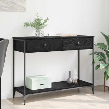 ARDEBO.de - Konsolentisch Schwarz Eichen-Optik 100 x 34,5 x 75 cm